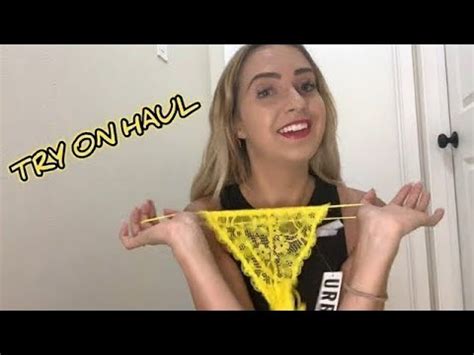 Try On Haul August Tiny See Through Lingerie G String Transparent Thong Panty Haul