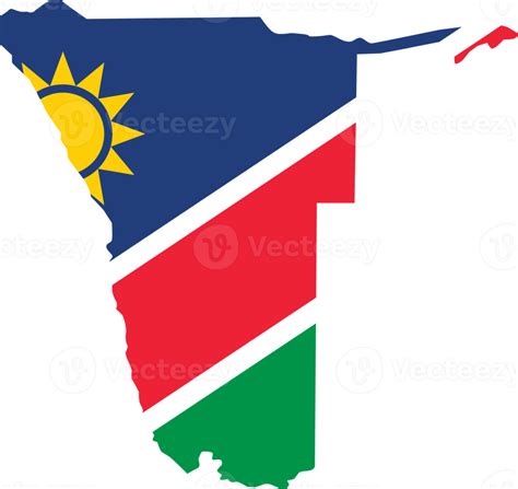 Namibia map city color of country flag. 12096535 PNG