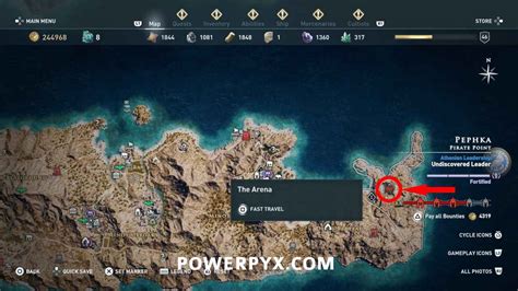 Assassin's Creed Odyssey Where to Find Arena Location