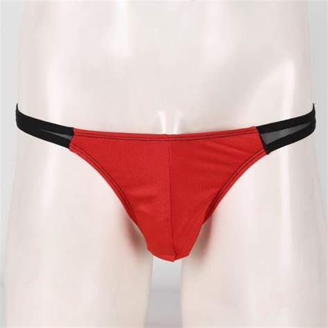 YIZYIF Homme String Sexy O Ring Tanga Ouvert Fesse T Back G String Bulge Pouch Thong Bikini Slip