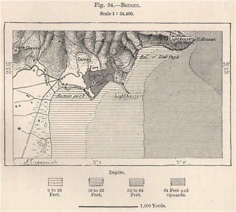 Ouargla Warqla Wargla Algeria Old Antique Vintage Map Plan Chart