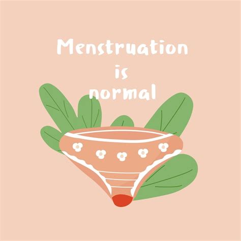 Menstruation Illustration Vectorielle Plane Bikini Sanglant Avec Fond Floral Normalisation Des