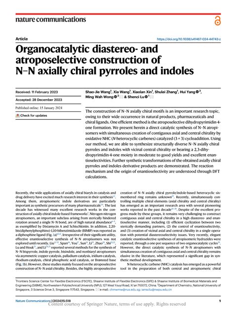 PDF Organocatalytic Diastereo And Atroposelective Construction Of N