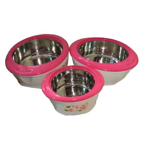 Piece Hot Pot Food Server Insulated Jumbo Casserole Gift Set White Pink Soko Kenya Kitchen