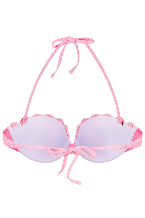 Lyst Topshop Pink Scallop Texture Bikini Top In Pink