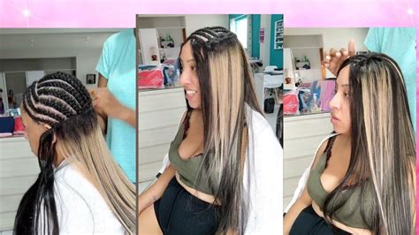 Liso Mechas Entrelace Sem Disfarce Sew In Weave Tissagem YouTube