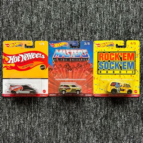 HOT WHEELS POP CULTURE MATTEL BRANDS Chevy Astro Van Ford Transit Super Van Quick D