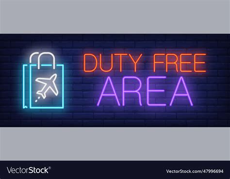 duty  area neon sign royalty  vector image