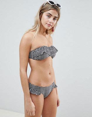 Pieces Ruffle Bandeau Bikini Asos