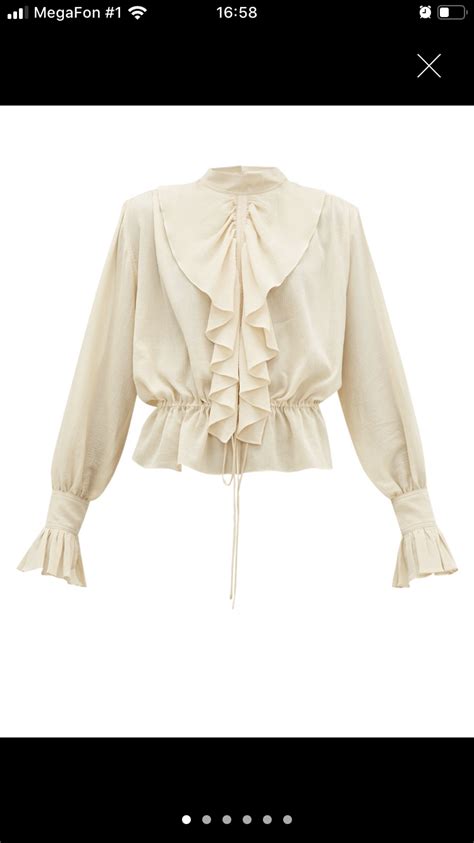 Saint Laurent Pussy Bow Ruffled Silk Crepe De Chine Blouse Cream Fr38 Artofit