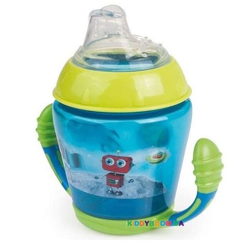 Кружка непроливайка с мягким носиком Toys, бирюзовая, 230 мл. Canpol 56 ...