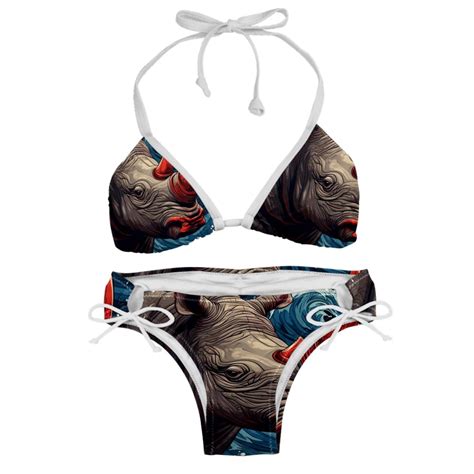 Rhinoceros Detachable Sponge Adjustable Strap Bikini Set Two Pack