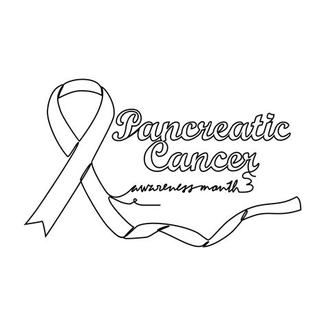 One Continuous Line Drawing Of Pancreatic Cancer Awareness Month With