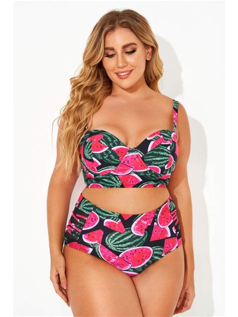 Watermelon Push Up Strapless Underwire Bikini Top Meet Curve Meet Curve