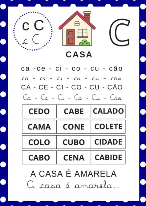 Palavras Simples Com C - Fichas de Leitura Sílabas Simples Para Imprimir