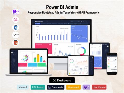 Power Bi UI Framework With Bootstrap 5 Admin Panel Dashboard