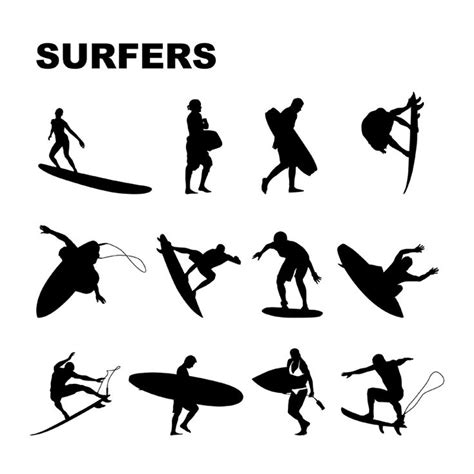 Surfers Silhouettes Surf Drawing Surfer Surf Art