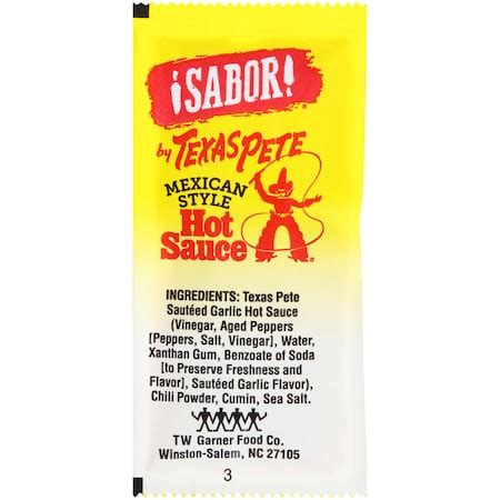 Texas Pete Texas Pete Sabor Mexican Hot Sauce 7g Packets PK200 1 00643 Zoro