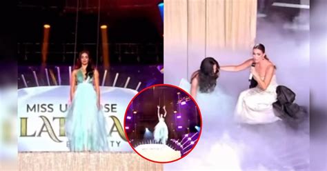Candidata del Miss Universe Latina 2025 sufre aparatosa caída en pleno show tras arriesgada