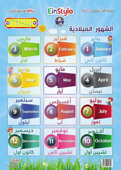 الشهور بالإنجليزية