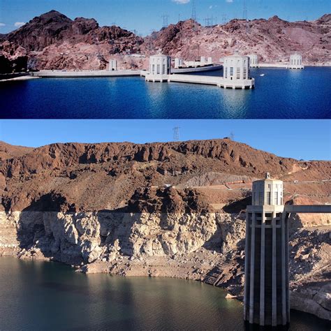 Hoover Dam Before And After Drought