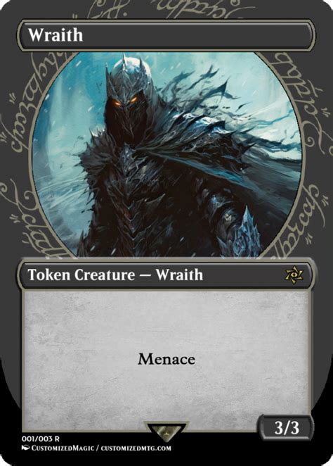 Wraith Token For Lord Of The Nazg L Magic The Gathering Proxy Cards