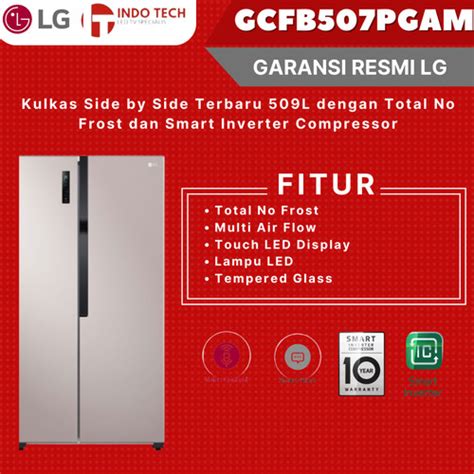 Jual LG Kulkas Side By Side GCFB507PGAM Smart Inverter Compressor