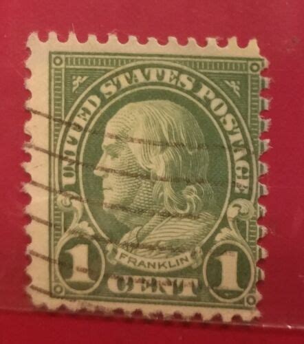 Rare Benjamin Franklin 1c Cent 1922 Us Postage Stamp S594 Perf 11 Flag
