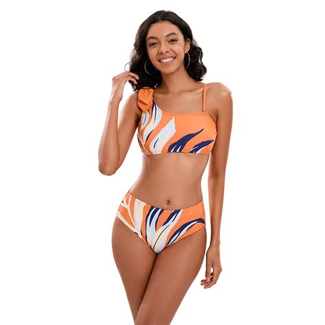 Custom One Shoulder High Waisted Bikini Set Manufacturers Suppliers And China Factory