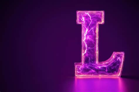 A Purple Letter L With A Purple Lightning Bolt In The Middle Premium