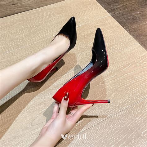 Hermoso Nude Degradado De Color Noche Charol Tacones 2021 Cuero 10 Cm Stilettos Tacones De