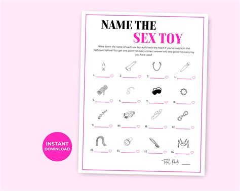 Name The Sex Toy Game Dirty Bachelorette Game Funny Hen Do Game Bachelorette Weekend Game