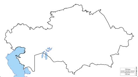 Контурная карта казахстана распечатать