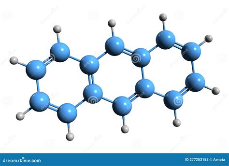 Anthracene Molecular Structure On Black Background Stock Photo