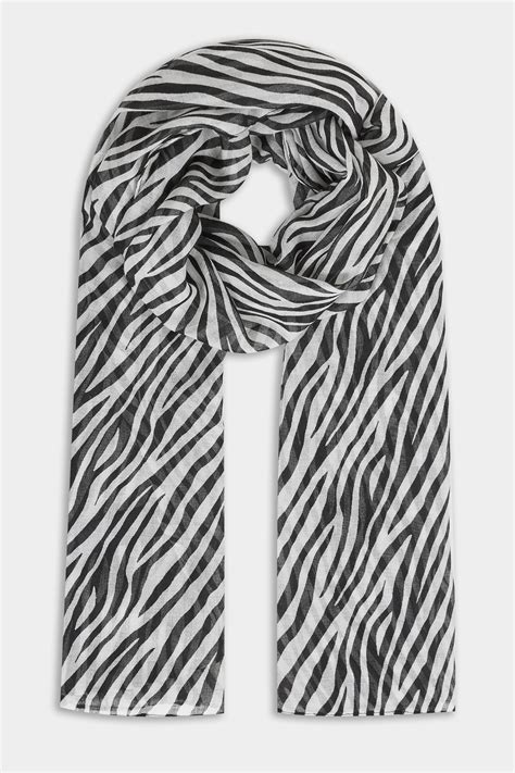 Sjaal Met Zebraprint Zwart Wit Yours Clothing