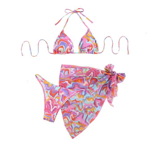 Ckpwisy Women S Piece Bikini Set V Neck High Cut Swimwear Halter Tie