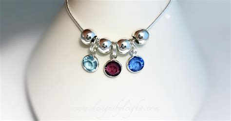 birthstone Charm Necklace with Spacers - DBL-BN-N12