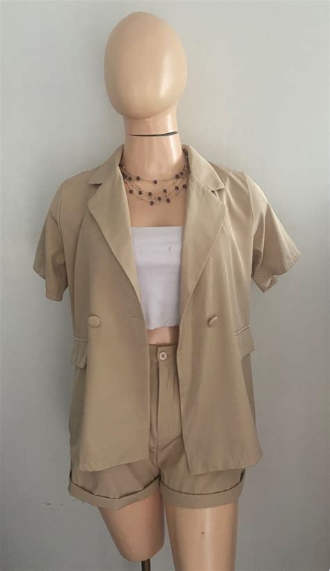 Nude Blazer Coordinates Women S Fashion Dresses Sets Sets Or Coordinates On Carousell