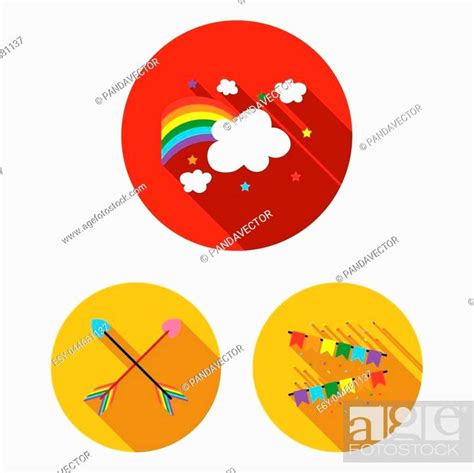 Gay And Lesbian Flat Icons In Set Collection For Design Stock Vector Vector And Low Budget