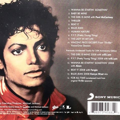 Michael Jackson Thriller Album Cover Inside