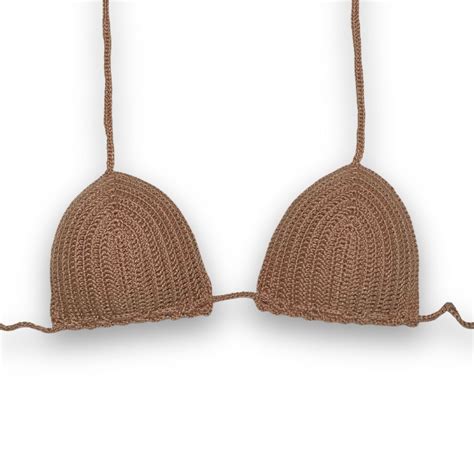 Top de Croche Avulso Biquíni Bojo Cortininha Nude Clássico