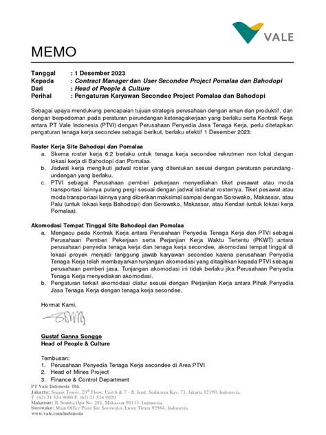 2023 Memo Pengaturan Karyawan Secondee Pdf