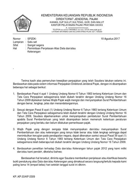 Contoh Surat Penjelasan Ke Kantor Pajak Cara Mendapatkan Insentif Pph