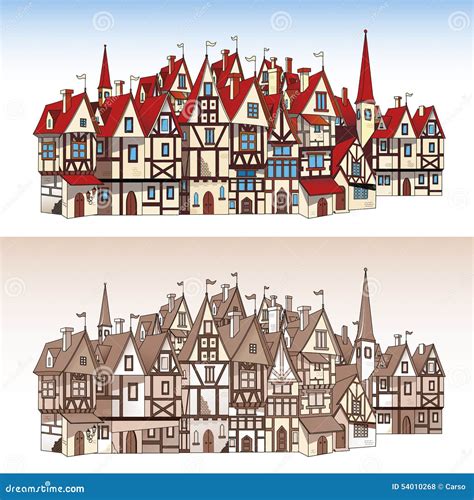 Magic Medieval Town Stock Vector Image 54010268