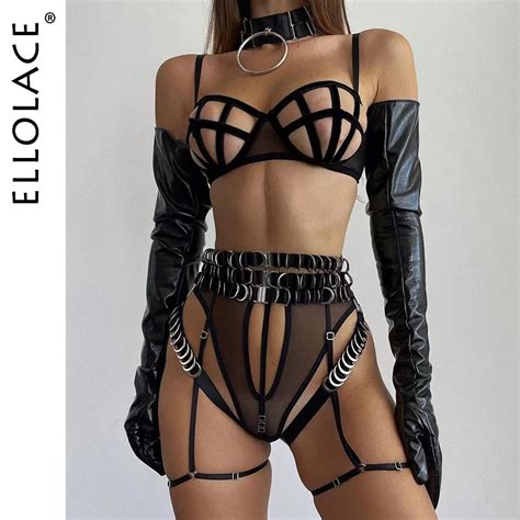 Lingerie Sensual Ellolace Para Mulheres Suti Oco Roupa Interior Porn Sexy Liga Corporal Cinto
