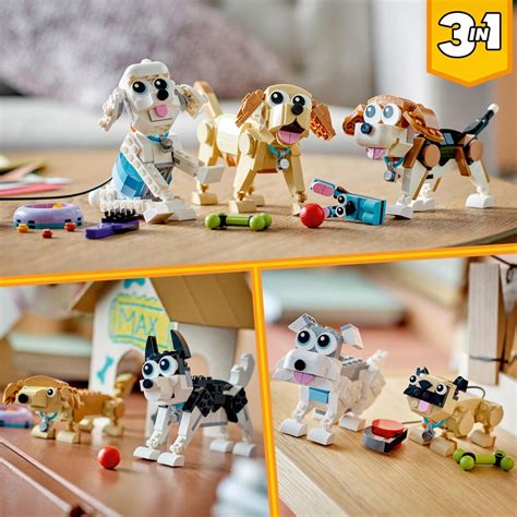 LEGO Creator 3-in-1 31137 Adorable Dogs Animal Figures Set | Smyths Toys UK