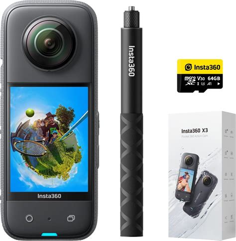 Insta360 X3 Einsteiger-Bundle - wasserdichte 360°-Actionkamera mit 1/2 ...