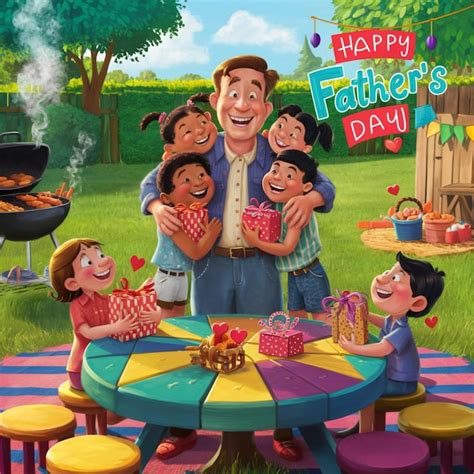 Happy Fathers Day Celebration Premium Ai Generated Image