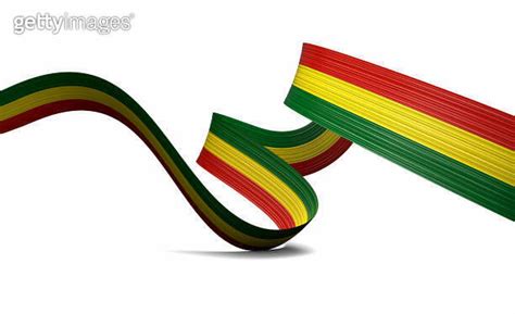 D Flag Of Bolivia D Wavy Shiny Bolivia Ribbon Flag Isolated On White