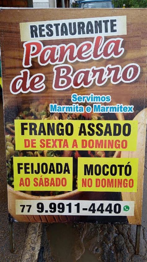 Menu Em Restaurante Panela De Barro Marmita E Marmitex Barreiras